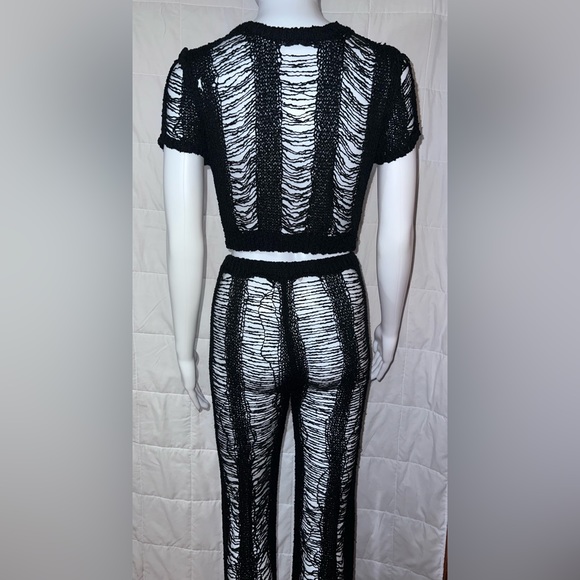 Black Open Stitch Swimsuit Cover Up - Picture 3 of 4